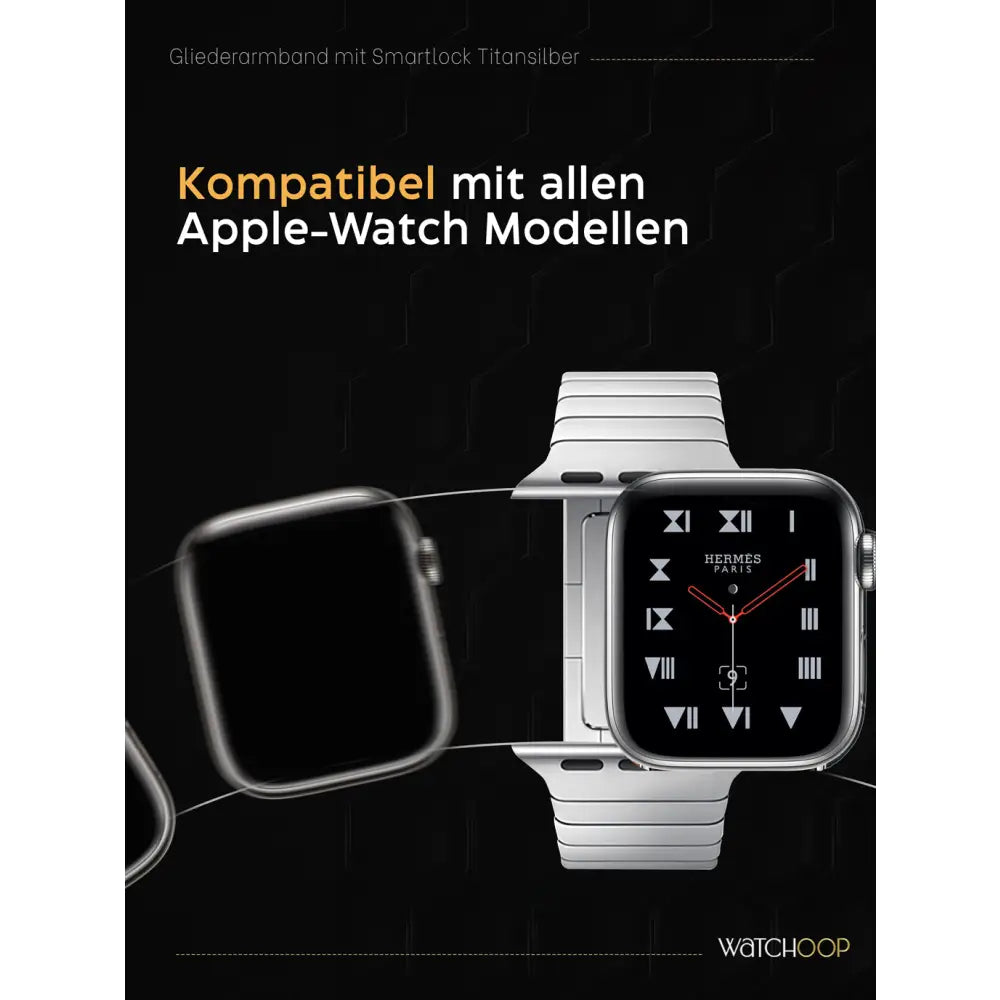 Gliederarmband Premium für Apple Watch Verstellbar Höchste Qualität Komfort und Eleganz vereint - Watchoop - Hergestellt in Europa