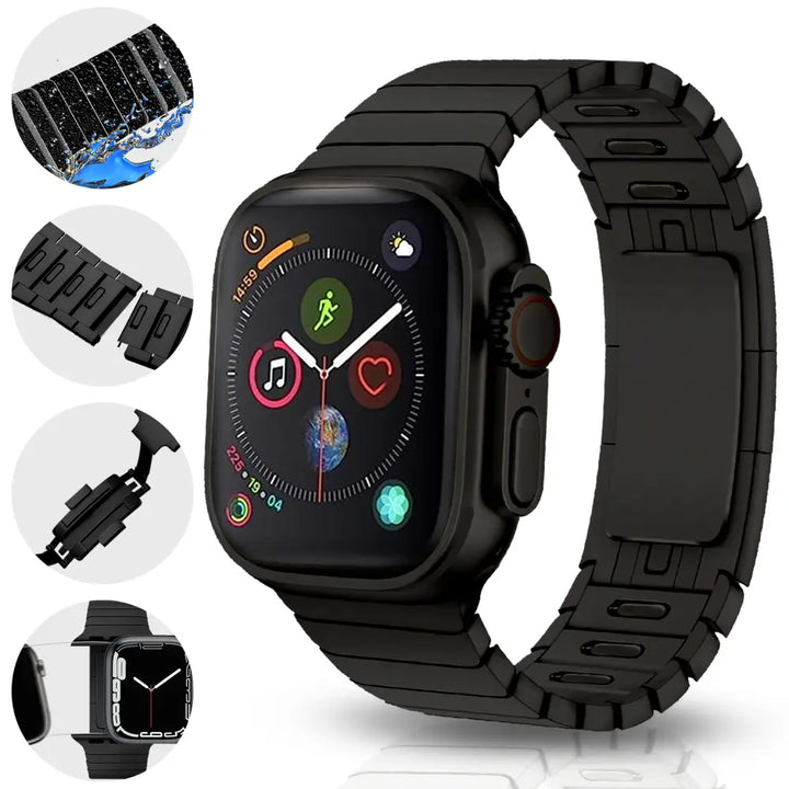 Gliederarmband Premium für Apple Watch Verstellbar Höchste Qualität Komfort und Eleganz vereint - Watchoop - Hergestellt in Europa