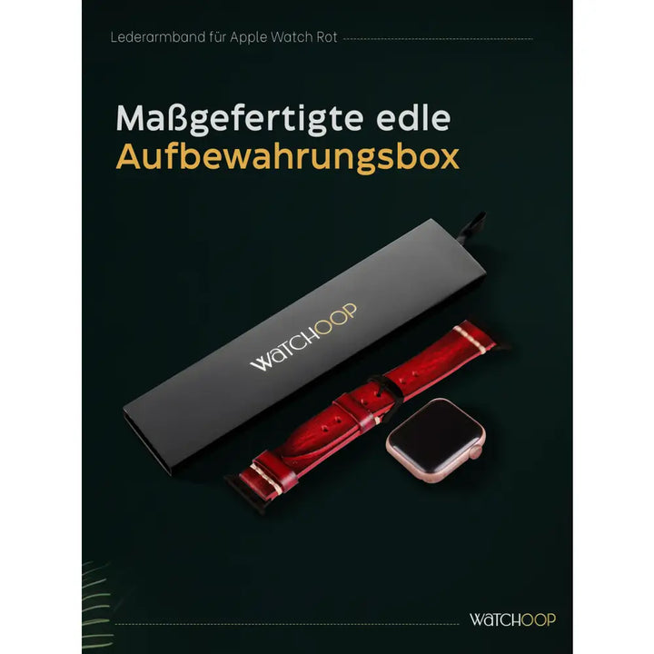 Lederarmband für Apple Watch Höchste Qualität Elegantes Design Hoher Tragekomfort Extra leicht - Watchoop - Hergestellt in Europa